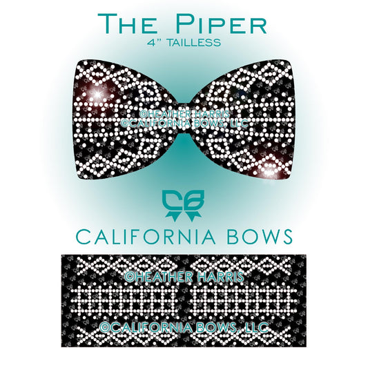 Piper 4" Tailless Bow Rhinestone Template Download