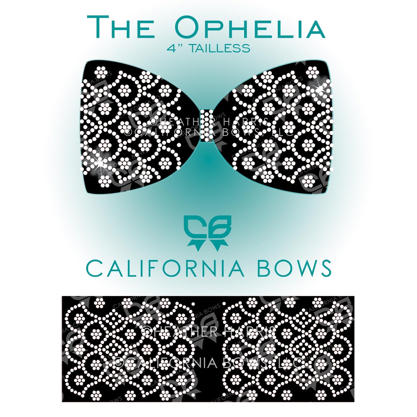 Ophelia 4" Tailless Bow Rhinestone Template Download