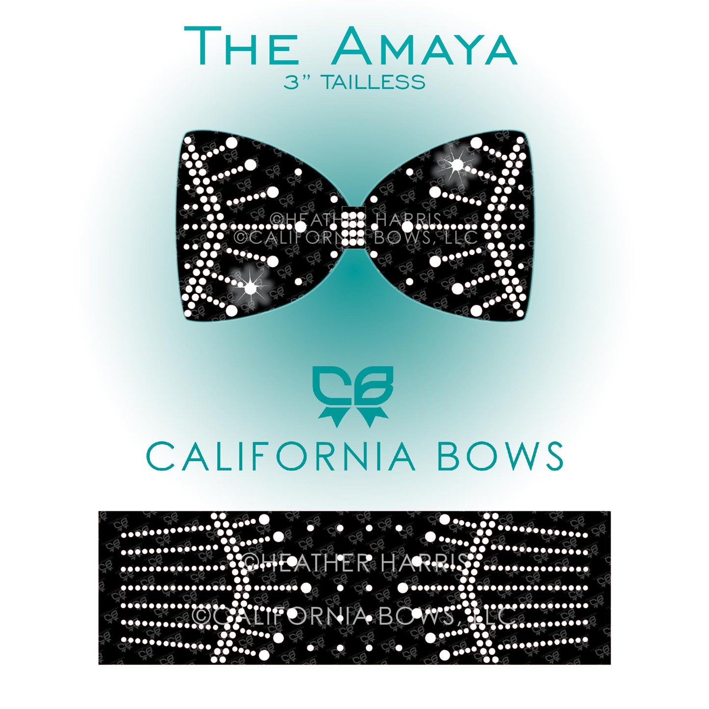 Amaya 3" Tailless Bow Rhinestone Template