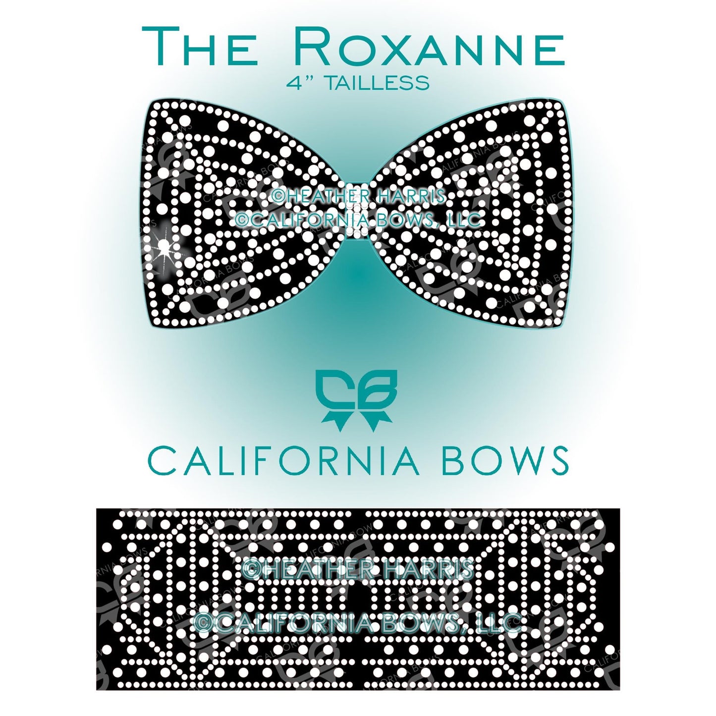 Roxanne 4" Tailless Bow Rhinestone Template Download