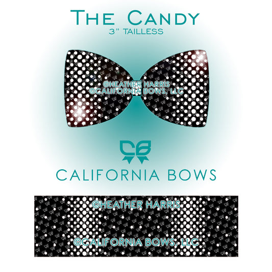 Candy 3" Tailless Bow Rhinestone Template Download