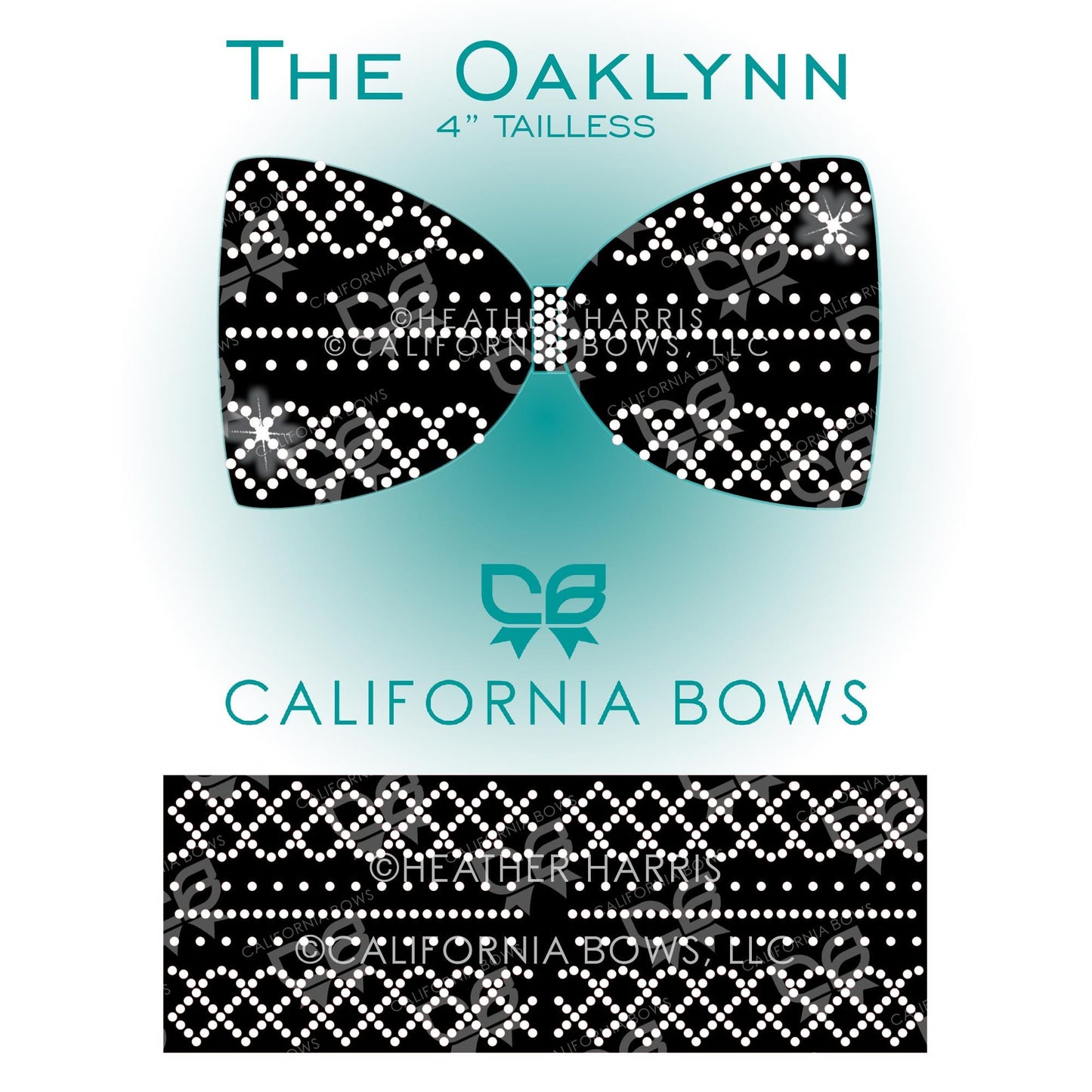 Oaklynn 4" Tailless Bow Rhinestone Template Download