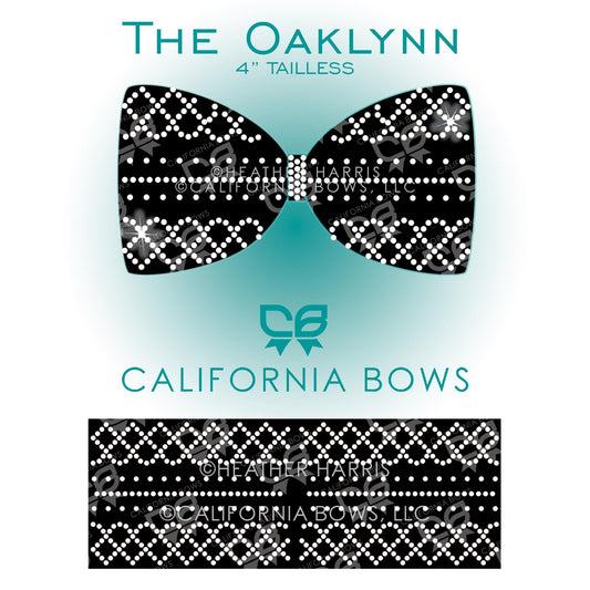 Oaklynn 4" Tailless Bow Rhinestone Template Download