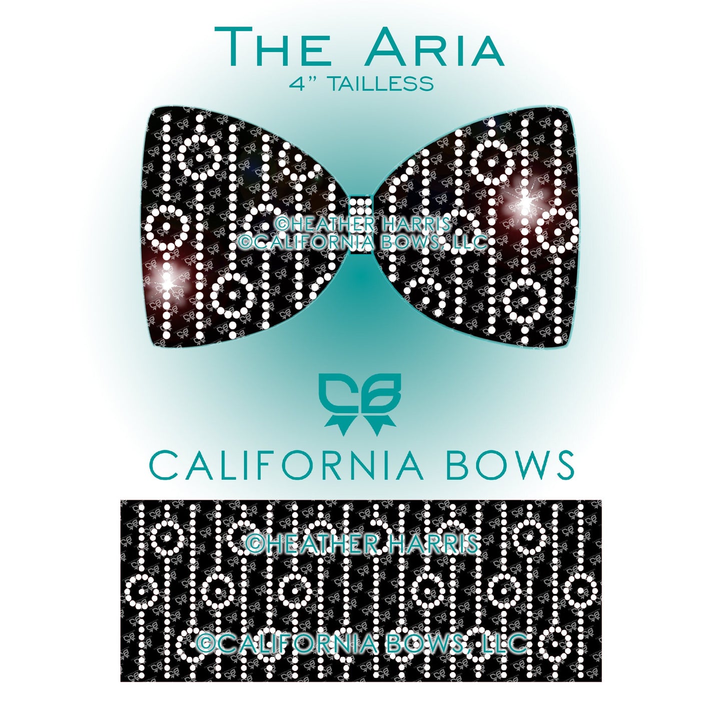 Aria 4" Tailless Bow Rhinestone Template Download