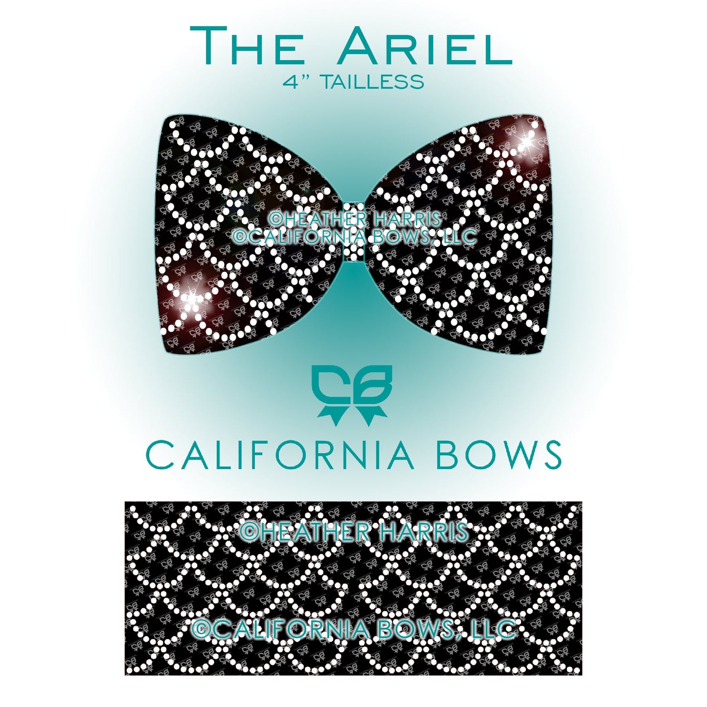 Ariel 4" Tailless Bow Rhinestone Template Download