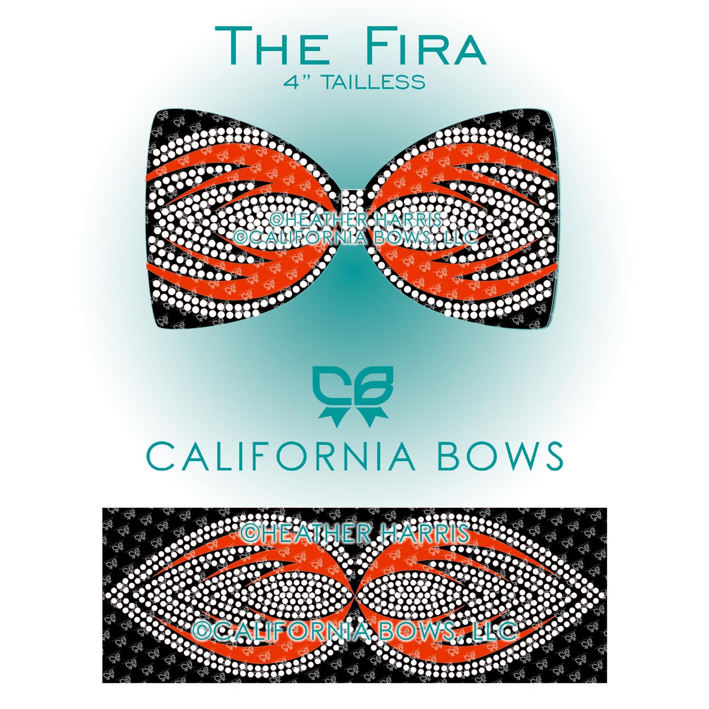 Fira 4" Tailless Bow Rhinestone Vinyl Template Download