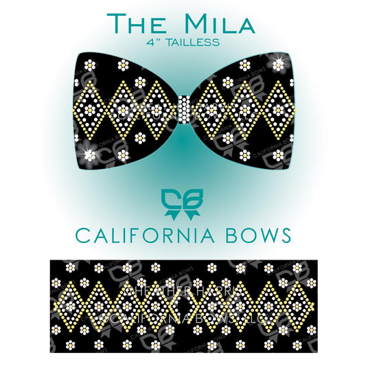 Mila 4" Tailless Bow Rhinestone Template Download