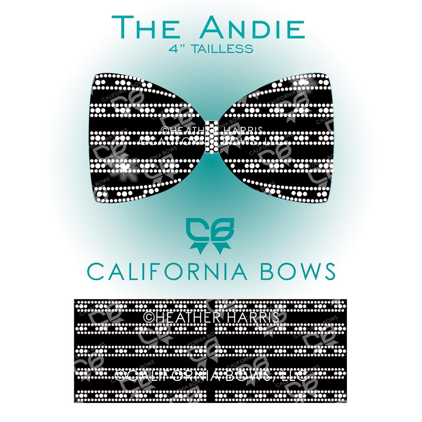 Andie 4" Tailless Bow Rhinestone Template Download