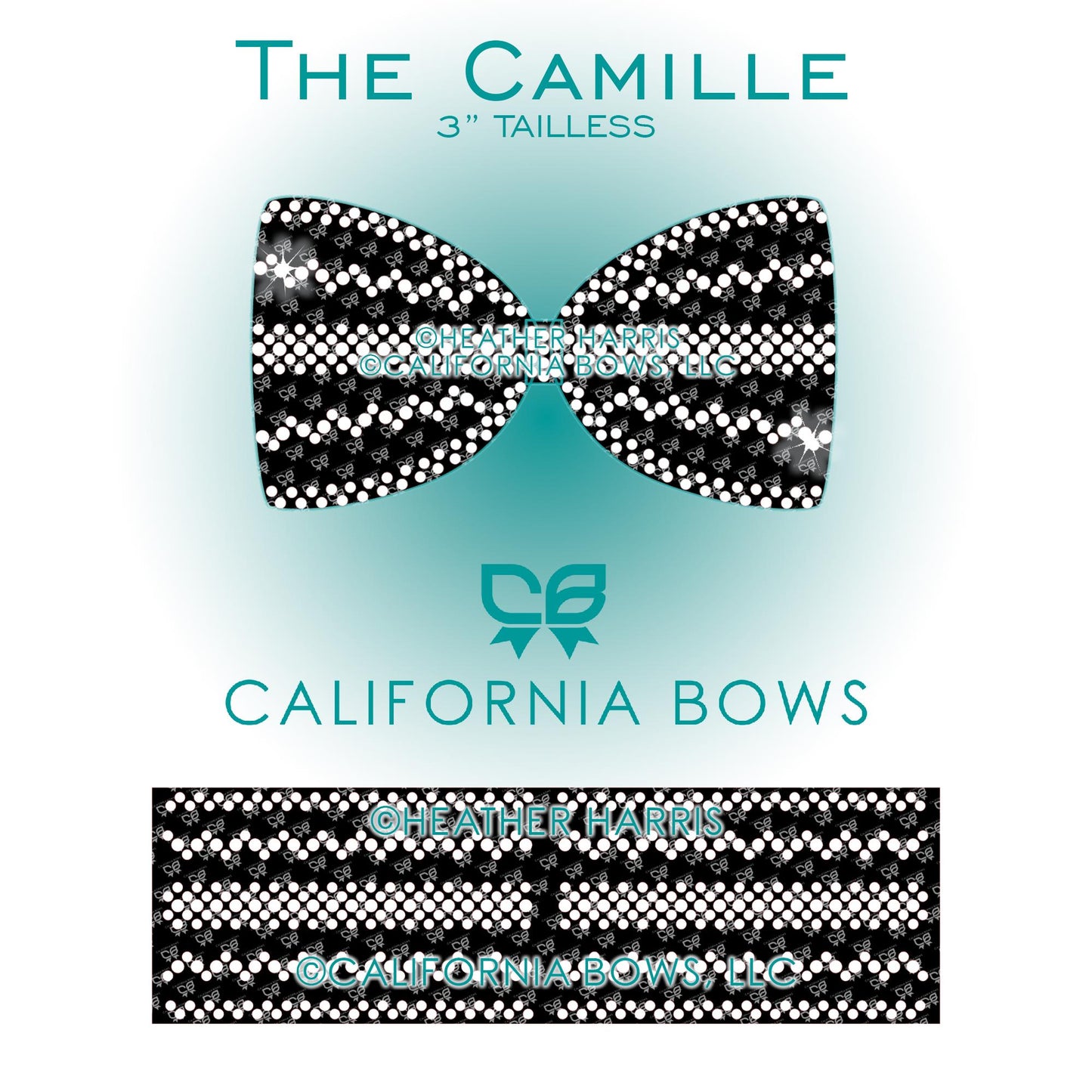 Camille 3" Tailless Bow Rhinestone Template Download