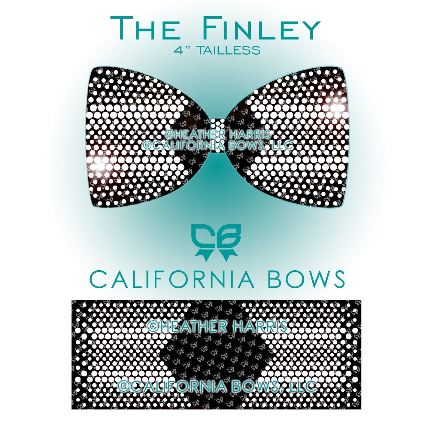Finley 4" Tailless Bow Rhinestone Template Download