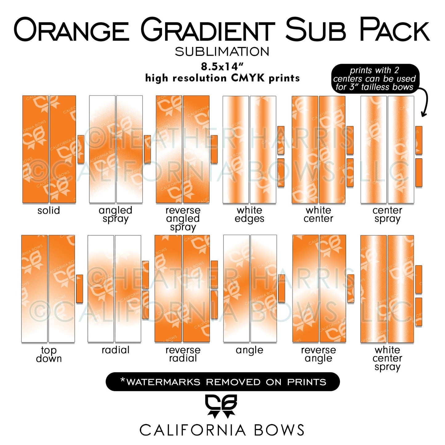 12 Orange Gradient Design Sublimation Download PNG