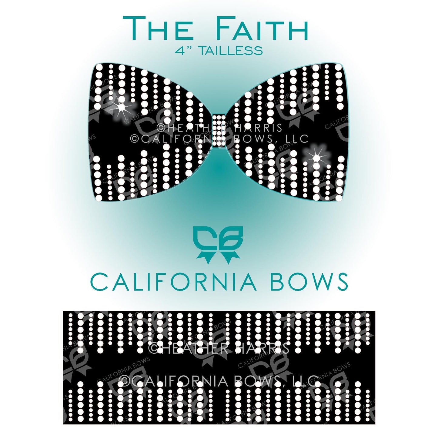 Faith 4" Tailless Bow Rhinestone Template Download