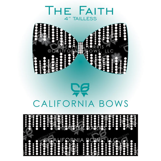Faith 4" Tailless Bow Rhinestone Template Download