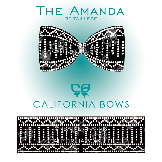 Amanda 3" Tailless Bow Rhinestone Template Download