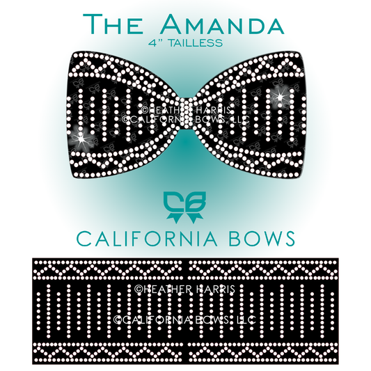 Amanda 4" Tailless Bow Rhinestone Template Download