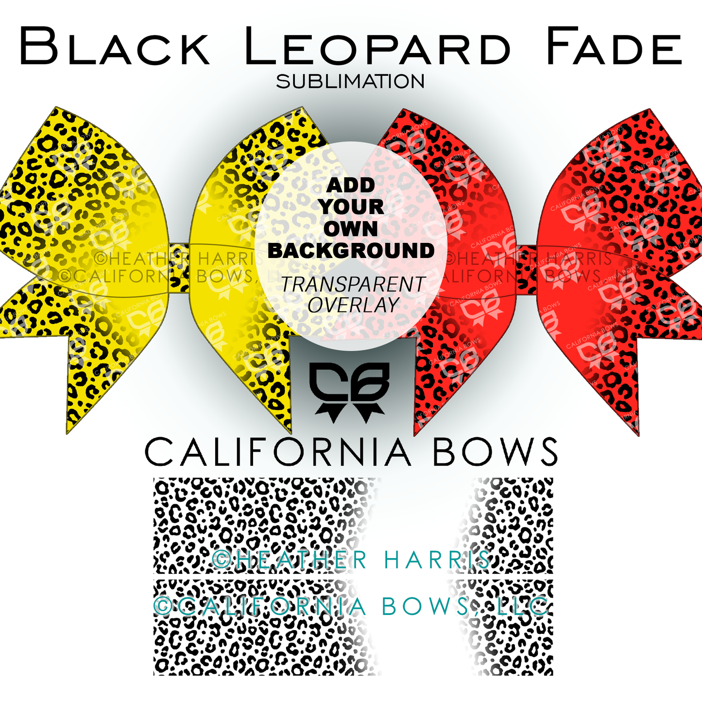 Leopard Fade 3" Bow Sublimation Download