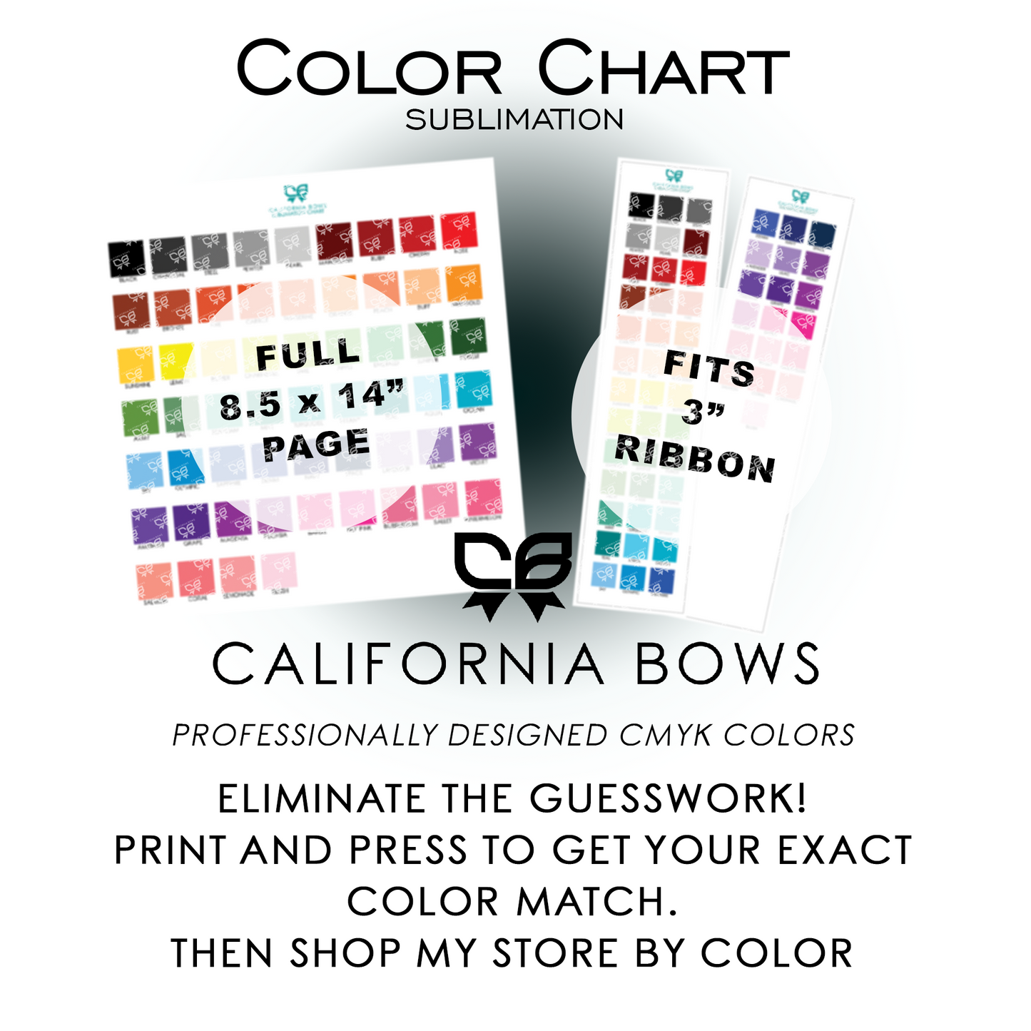 California Bows Color Chart Sublimation Download PNG