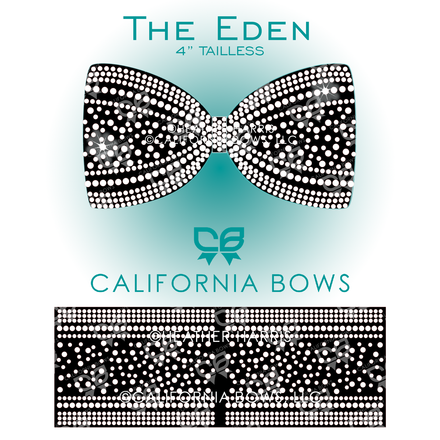 Eden 4" Tailless Bow Rhinestone Template Download
