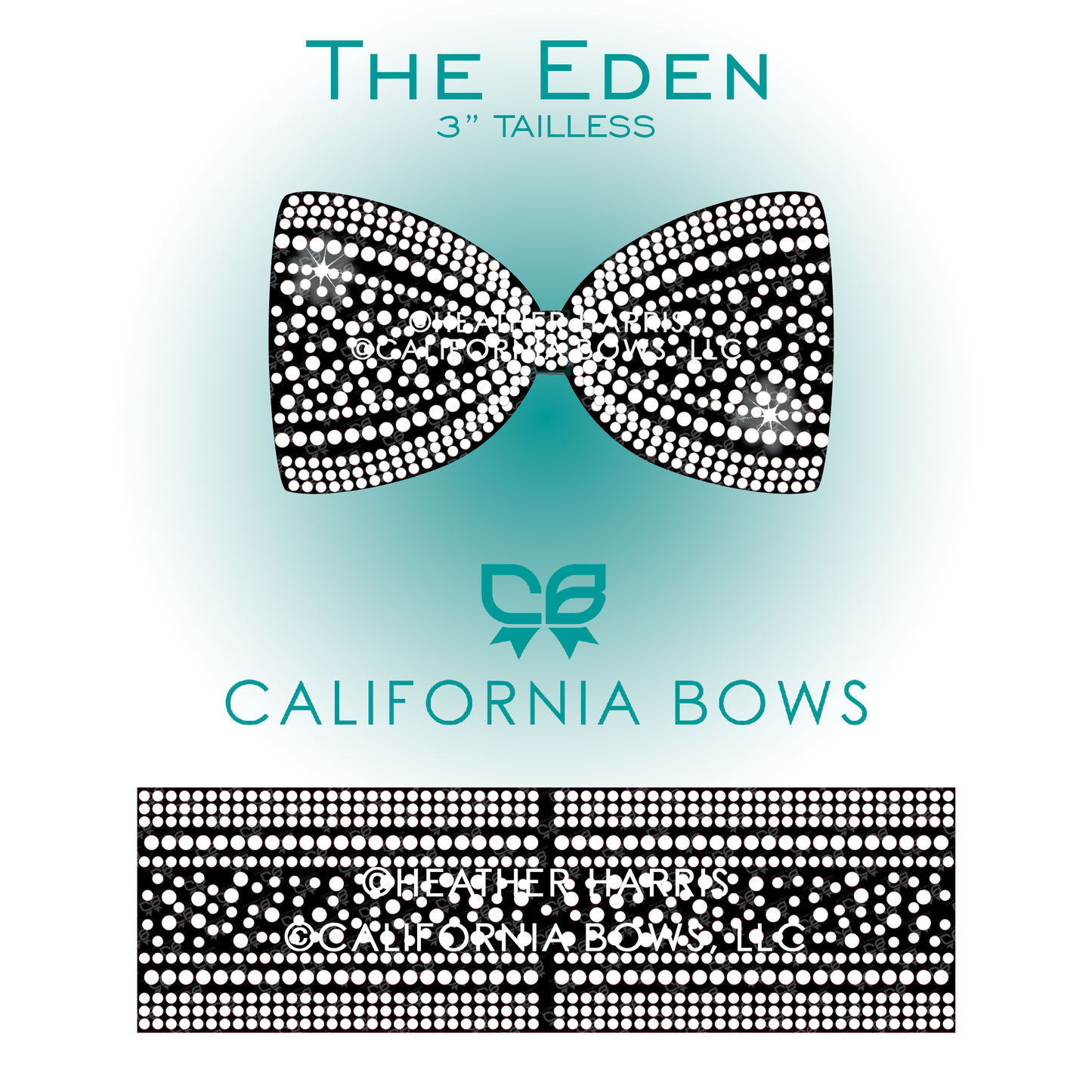 Eden 3"Tailless Bow Rhinestone Template Download