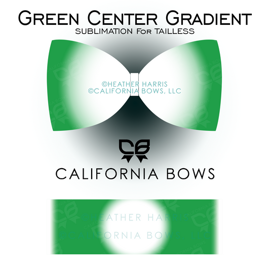 Green Gradient TAILLESS Bow Sublimation Download PNG