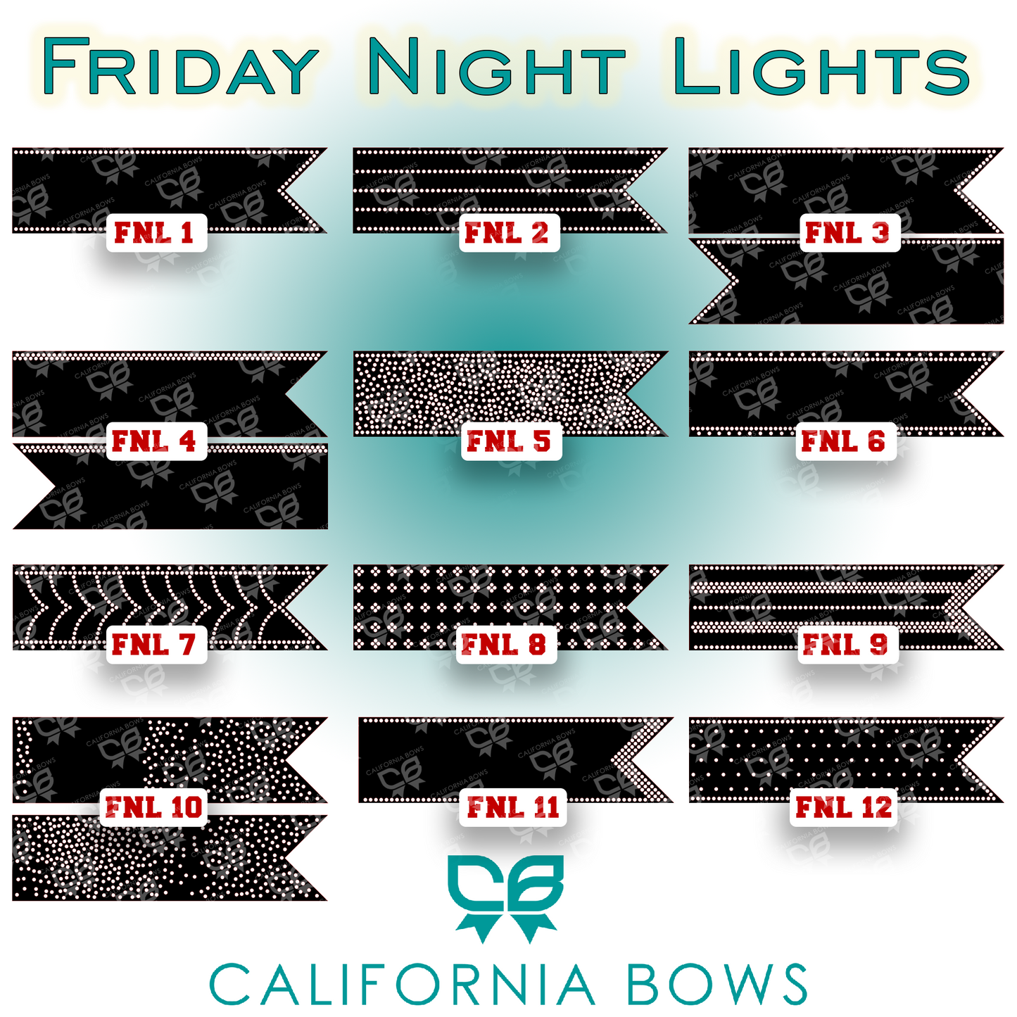 Friday Night Lights 3" Bow Rhinestone Template Download