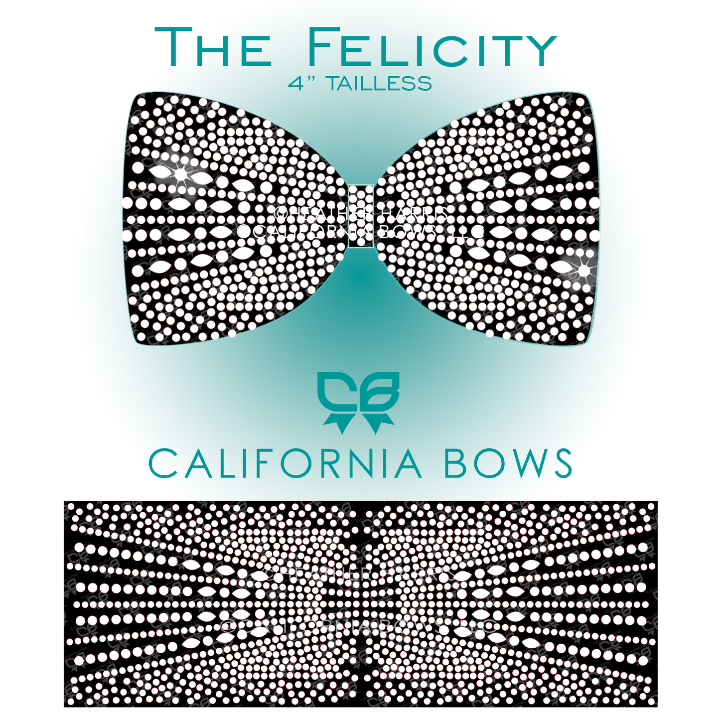 Felicity 4" Tailless Bow Rhinestone Template Download