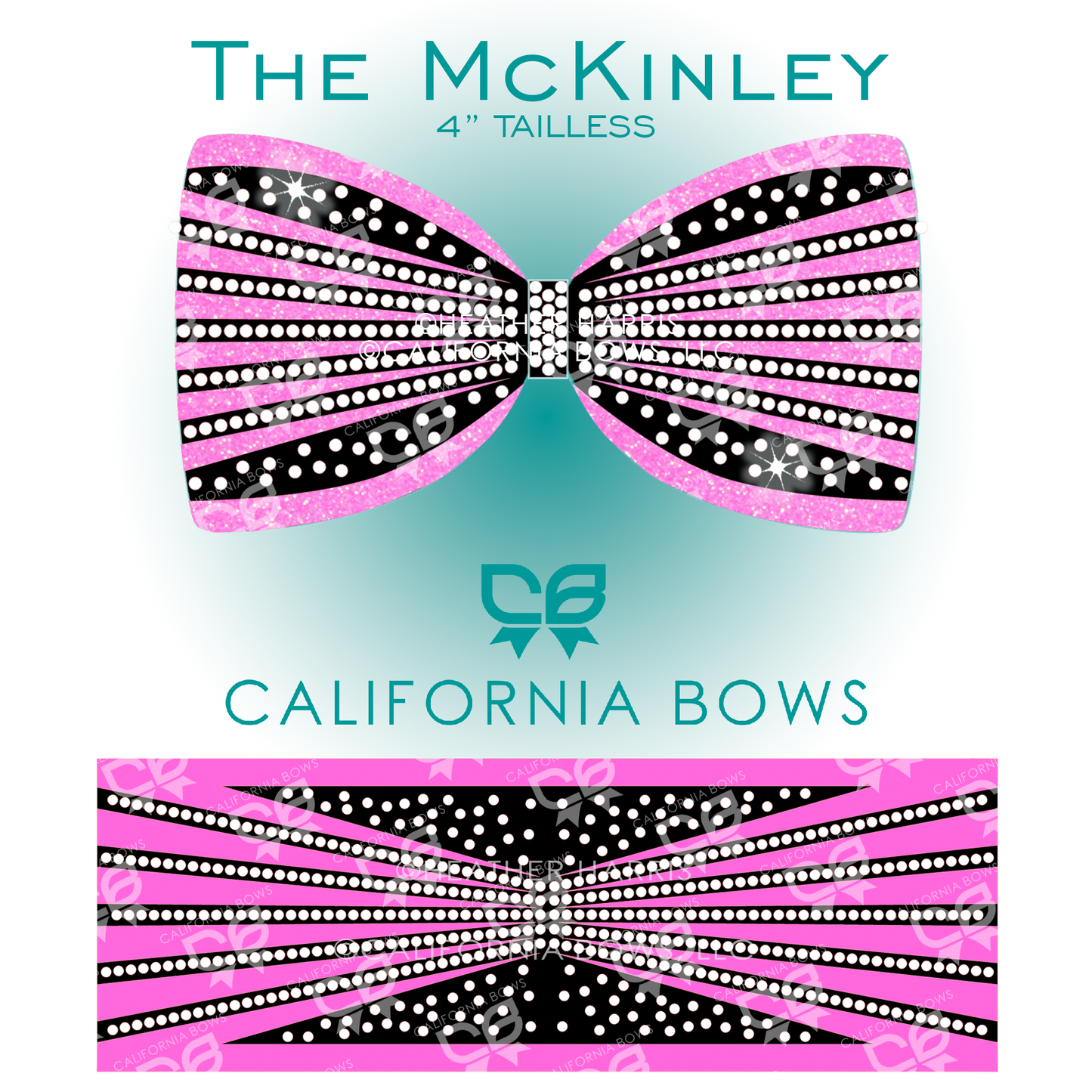 McKinley 4" Tailless Bow Rhinestone Template Download