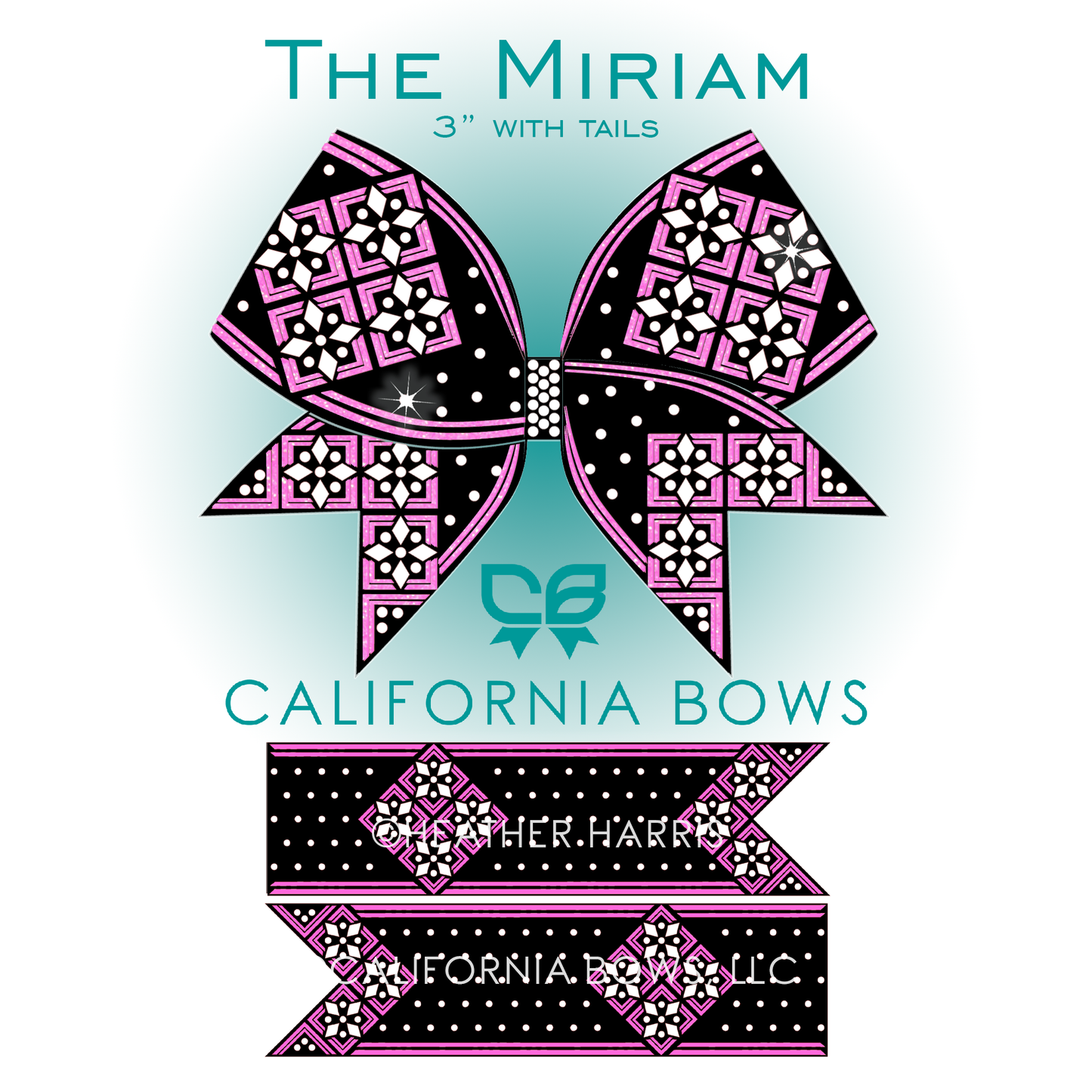 AUGUST 3" 4" Tailless Bow Rhinestone Template Download