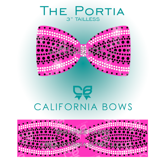 Portia 3" Tailless Bow Rhinestone Template Download