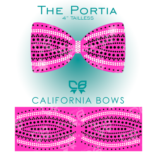 Portia 4" Tailless Bow Rhinestone Template Download