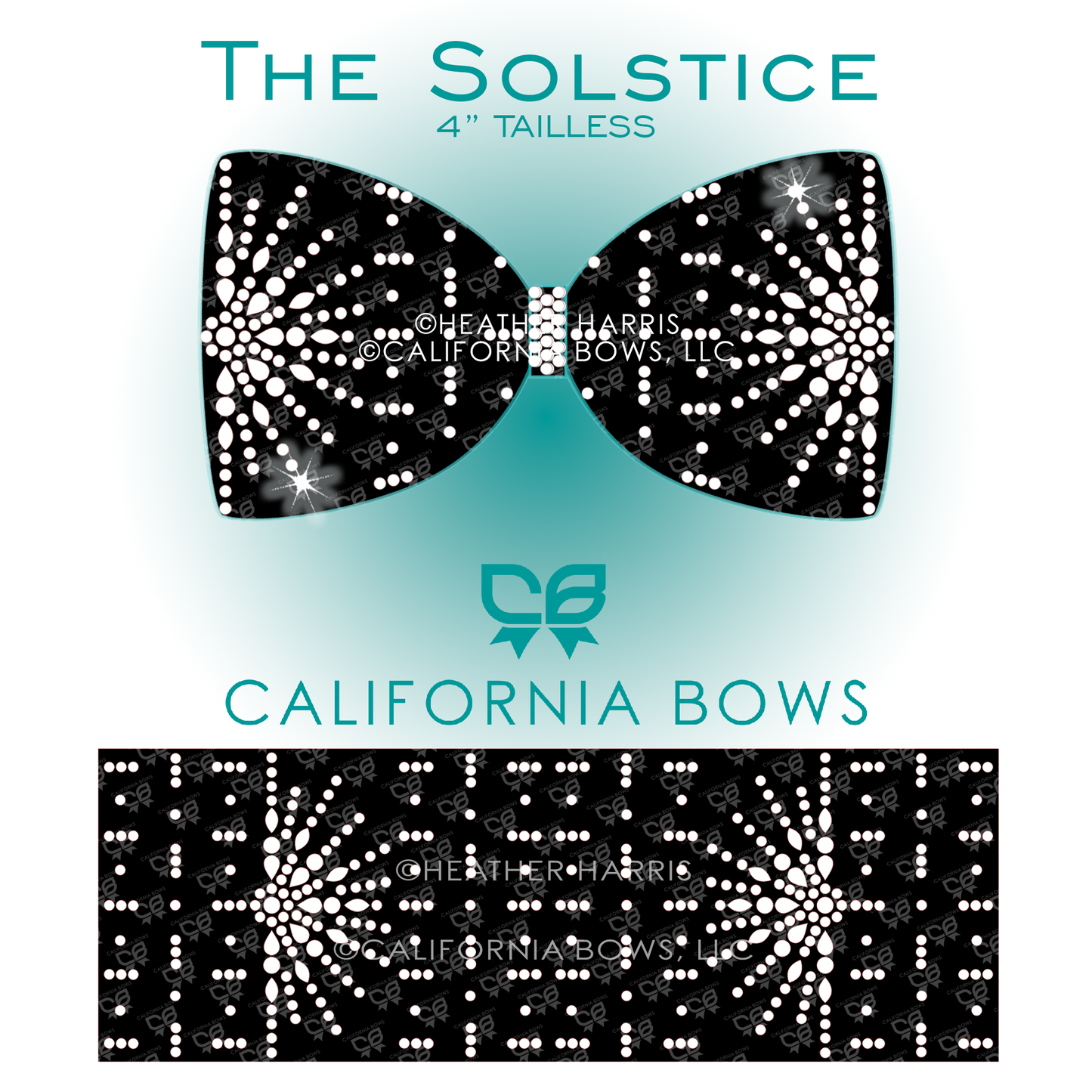 Solstice 4" Tailless Bow Rhinestone Template Download