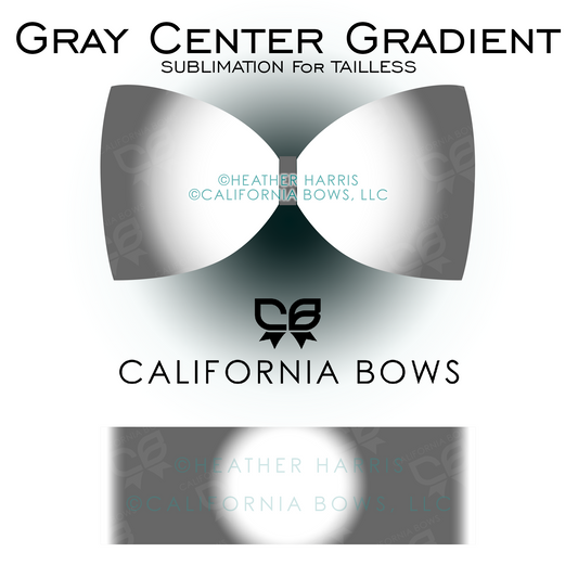 Gray Gradient TAILLESS Bow Sublimation Download PNG