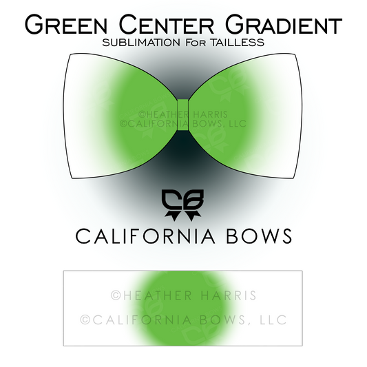 Light Green Gradient TAILLESS Bow Sublimation Download PNG
