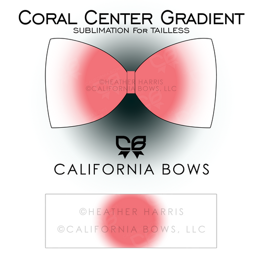 Coral Gradient TAILLESS Bow Sublimation Download PNG