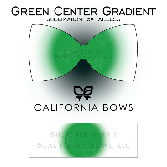 Green Gradient TAILLESS Bow Sublimation Download PNG