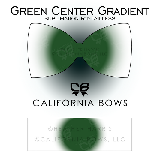 Dark Green Gradient TAILLESS Bow Sublimation Download PNG