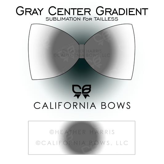 Gray Gradient TAILLESS Bow Sublimation Download PNG