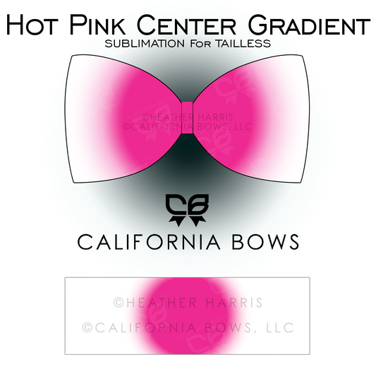 Hot Pink Gradient TAILLESS Bow Sublimation Download PNG