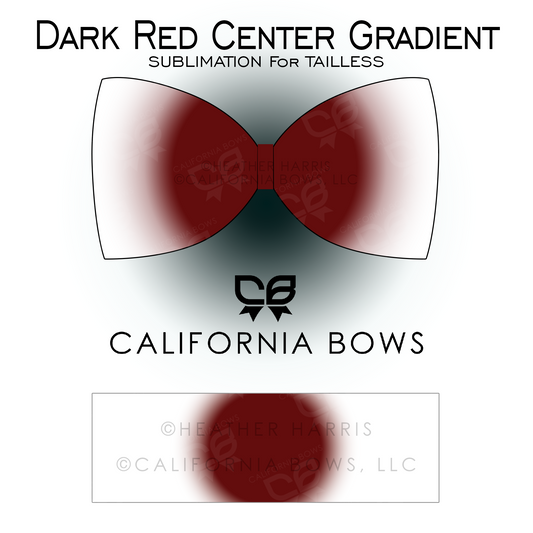 Dark Red Gradient TAILLESS Bow Sublimation Download PNG