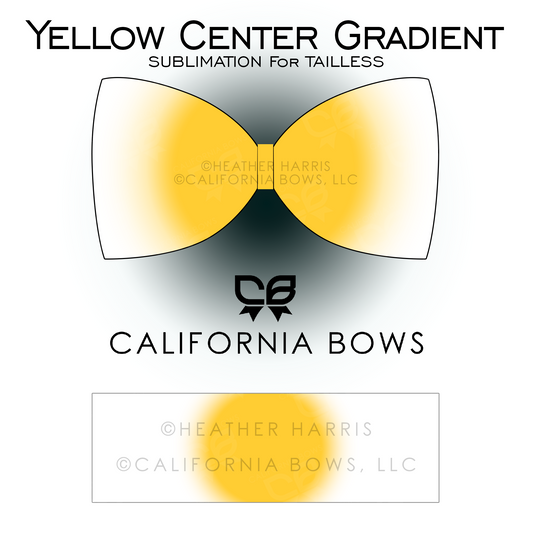Yellow Gradient TAILLESS Bow Sublimation Download PNG