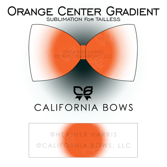 Orange Gradient TAILLESS Bow Sublimation Download PNG