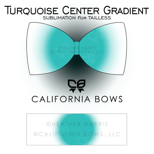 Turquoise Gradient TAILLESS Bow Sublimation Download PNG