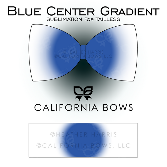 Blue Gradient TAILLESS Bow Sublimation Download PNG