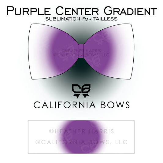 Purple Gradient TAILLESS Bow Sublimation Download PNG