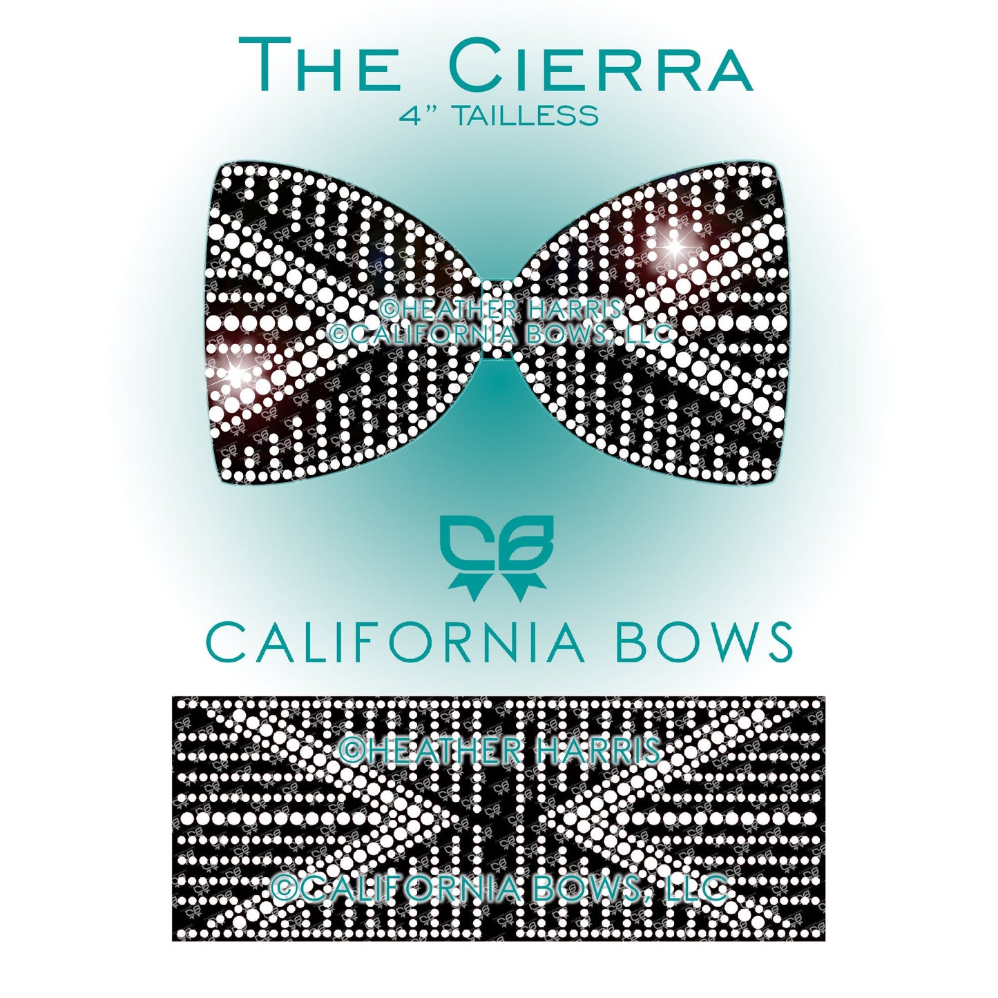 Cierra 4" Tailless Bow Rhinestone Template Download
