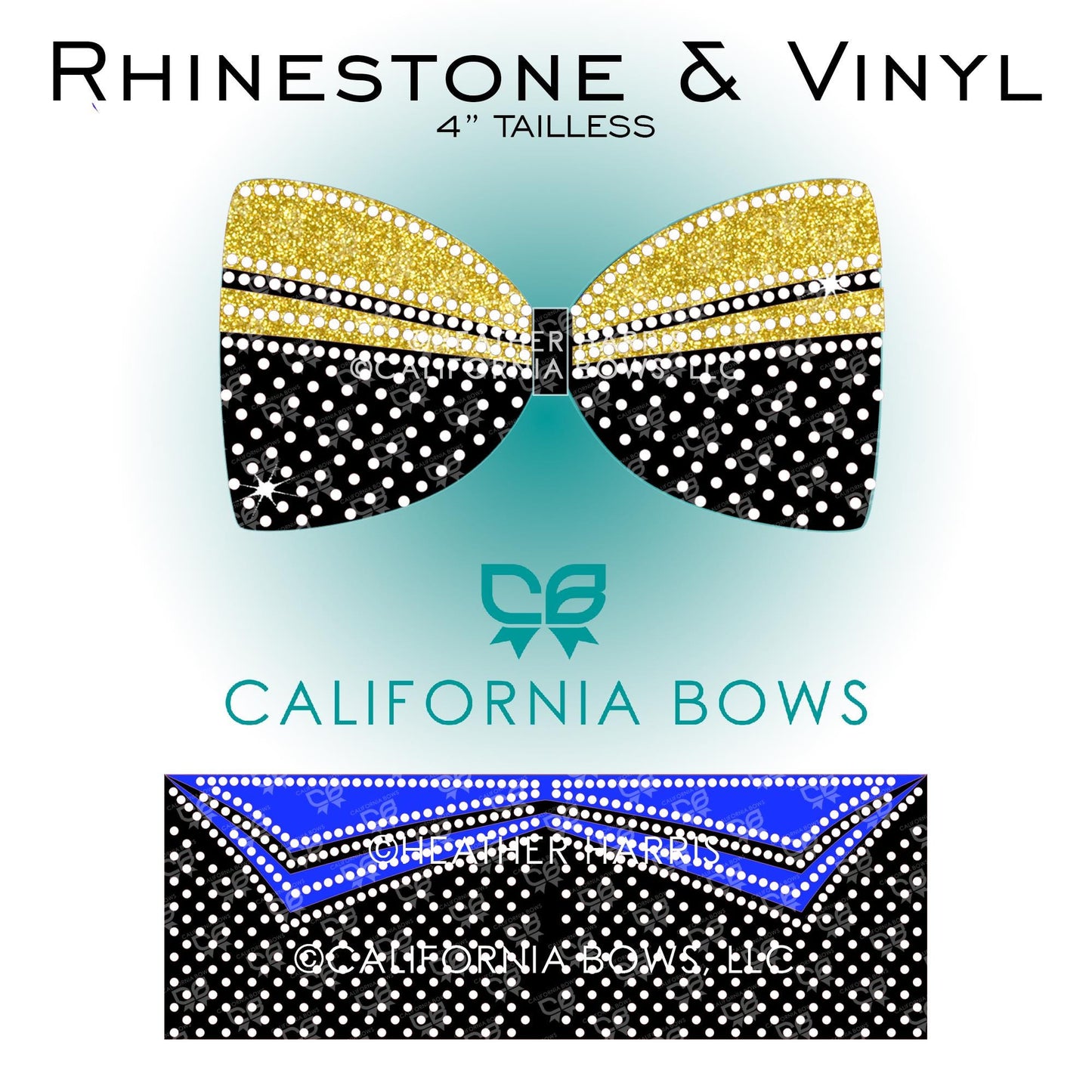 Athletic 4" Tailless Bow Rhinestone Template Download
