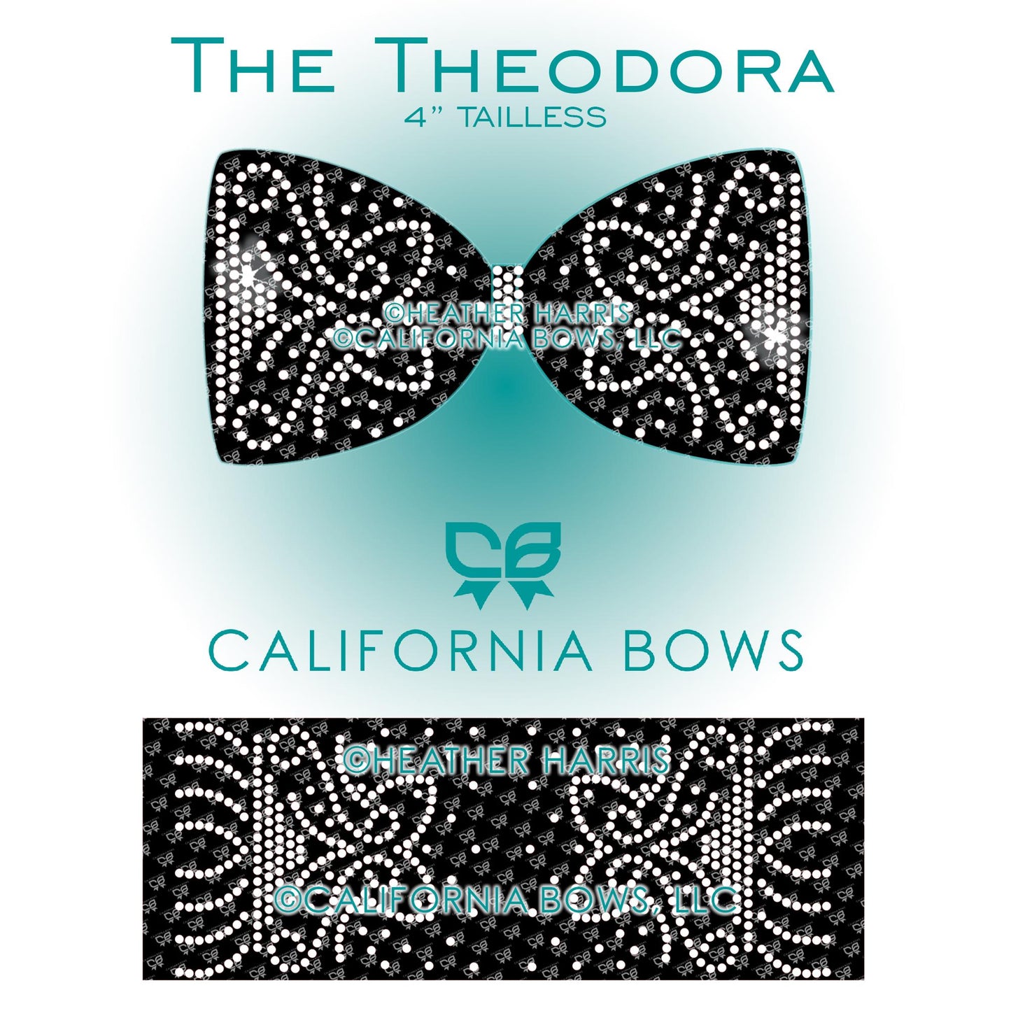 Theodora 4" Tailless Bow Rhinestone Template Download