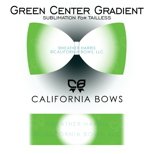 Light Green Gradient TAILLESS Bow Sublimation Download PNG