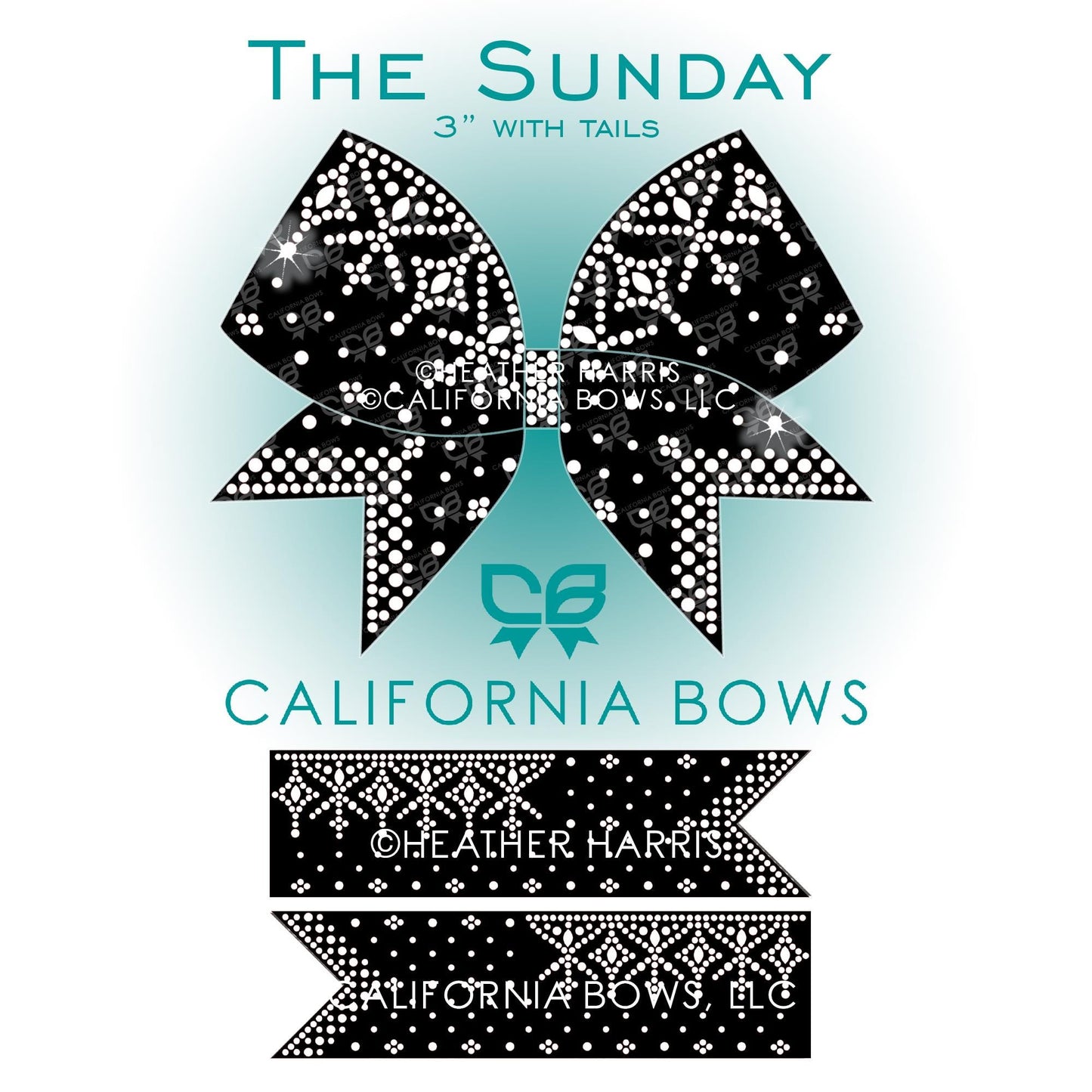 Sunday 3" Bow Rhinestone Template Download