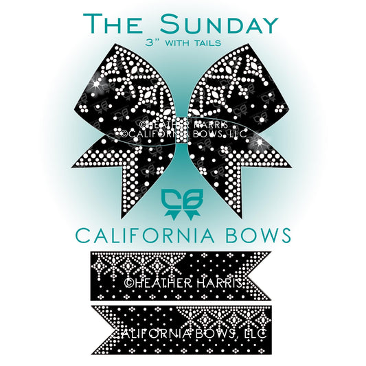 Sunday 3" Bow Rhinestone Template Download